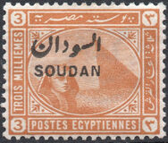 [Sphinx and Pyramid - Egypt Postage Stamps Overprinted "SOUDAN", type C]