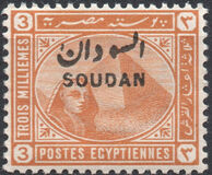 [Sphinx and Pyramid - Egypt Postage Stamps Overprinted "SOUDAN", type C]