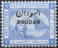 [Sphinx and Pyramid - Egypt Postage Stamps Overprinted "SOUDAN", type E]