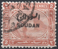 [Sphinx and Pyramid - Egypt Postage Stamps Overprinted "SOUDAN", type F]