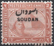 [Sphinx and Pyramid - Egypt Postage Stamps Overprinted "SOUDAN", type F]