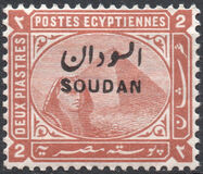 [Sphinx and Pyramid - Egypt Postage Stamps Overprinted "SOUDAN", tip F]