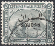 [Sphinx and Pyramid - Egypt Postage Stamps Overprinted "SOUDAN", tip G]