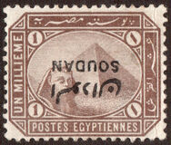 [Sphinx and Pyramid - Egypt Postage Stamps Overprinted "SOUDAN", tip A]