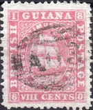 [Sailing Ship "Sandbach" - 1mm Between Value and "CENTS". See also No.12-20, type G8]