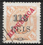 [Nos 33-38 Overprinted "REPUBLICA" - Lisbon Print, වර්ගය K]