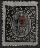 [No. 43-44 Surcharged - 33 Lines Above "REIS" in Oval. Inverted A instead of "V" in "SERVICO", type P2]