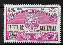 [Airmail - The 100th Anniversary of Newspaper "Gaceta de Guatemala" 1971, and the 100th Anniversary of Guatemalan Stamps 1971, type AAB]