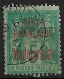 [French Postage Stamps Overprinted "POSTE - FRANCAISE - Madagascar", प्रकार F]