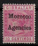 [Gibraltar Postage Stamps Overprinted "Morocco Agencies" in Black Colour - Wide "M", type A1]