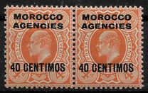 [Great Britain Postage Stamp Overprinted "MOROCCO AGENCIES" & Surcharged, type G]