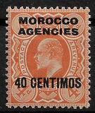 [Great Britain Postage Stamp Overprinted "MOROCCO AGENCIES" & Surcharged, type G]