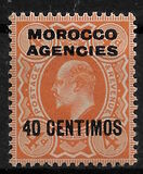[Great Britain Postage Stamp Overprinted "MOROCCO AGENCIES" & Surcharged, type G]
