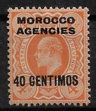[Great Britain Postage Stamp Overprinted "MOROCCO AGENCIES" & Surcharged, type G]