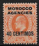 [Great Britain Postage Stamp Overprinted "MOROCCO AGENCIES" & Surcharged, type G]