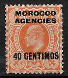 [Great Britain Postage Stamp Overprinted "MOROCCO AGENCIES" & Surcharged, type G]