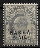 [King Edward VII, 1841-1910 - India Postage Stamps Overprinted "NABHA STATE", type C]