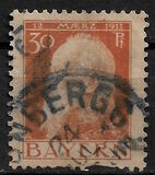 [The 90th Anniversary of the Birth of Prince Luitpold - Type I: Small 9 and no Foot on 1 in "1911". Type II: Large 9 and Foot on 1 in "1911", 类型 G]