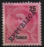[King Carlos I Stamps of 1898-1901 & 1903 Overprinted "REPUBLICA" in Red or Blue Colour, type J5]