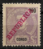 [King Carlos I Stamps of 1898-1901 & 1903 Overprinted "REPUBLICA" in Red or Blue Colour, type J14]