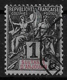 [Inscription: "SULTANAT D'ANJOUAN" - White or Colored Paper, type A]