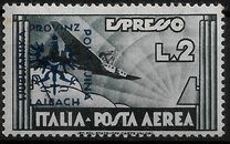 [Italian Express Airmail Stamp Overprinted, Tip D7]
