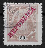 [Issues of 1895 & 1907 Overprinted "REPUBLICA", Tip I6]