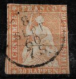 [Definitive 1854-1860 - Sitting Helvetia, type J3]