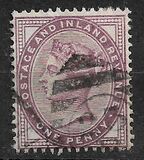 [Regina Vittoria  - Iscrizione "POSTAGE AND INLAND REVENUE", Scrivi AI1]