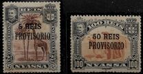 [Giraffe & Dromedary Camels - Nos. 27 & 36 Overprinted "PROVISORIO" & Surcharged, type G]