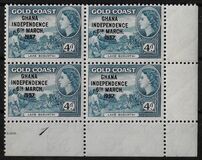 [Queen Elizabeth Stamps of 1952 of Gold Coast Overprinted "GHANA INDEPENDENCE 6TH.. MARCH, 1957", type B5]