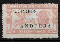 [Spanish Express Stamp - Overprinted "CORREOS - ANDORRA", type B1]