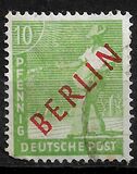 [BERLIN in Red Overprint on "Allied Occupation Zone" Stamps, סוג B3]