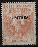 [Red Cross - Italian Postage Stamps Overprinted "ERITREA", type M2]