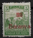 [Hungarian Stamps Overprinted "1919 Baranya" in Red, type B2]