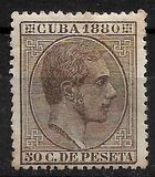 [King Alfonso XII of Spain, Inscription "CUBA 1880", type F3]
