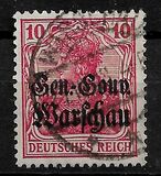 [German Empire Postage Stamps Overprinted "Gen.-Gouv. Warschau", タイプ B4]