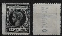 [King Alfonso XII - Blue Control Number on Backside, type B2]