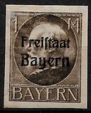 [King Ludwig III Overprinted "Freistaat Bayern", type P13]