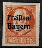 [King Ludwig III Overprinted "Freistaat Bayern", type P7]