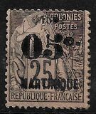 [French Colonies No.53 Surcharged & Overprinted "1892 - MARTINIQUE", type E1]