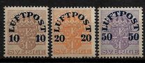 [Airmail - Official Stamps of 1911-1919 Overprinted "LUFTPOST" and Surcharged, type Y]