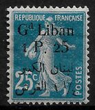 [French Postage Stamps Surcharged & Overprinted in French & Arabic, type D5]