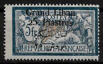 [French Postage Stamps Surcharged & Overprinted in French & Arabic, type D17]