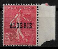 [French Postage Stamps Overprinted in Blue, type C6]