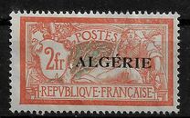 [French Postage Stamps Overprinted in Black, type B15]
