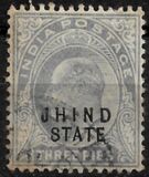 [King Edward VII, 1841-1910 - India Postage Stamps Overprinted "JHIND STATE", type D]