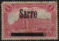 [German Empire Postage Stamp No.92 Overprinted "SARRE", jenis B]