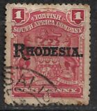[Overprinted "RHODESIA.", type K9]