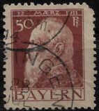 [The 90th Anniversary of the Birth of Prince Luitpold - Type I: Small 9 and no Foot on 1 in "1911". Type II: Large 9 and Foot on 1 in "1911", type G4]